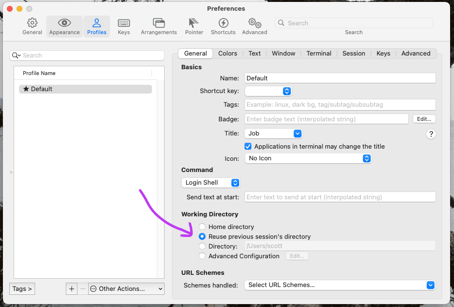 reuse current directory